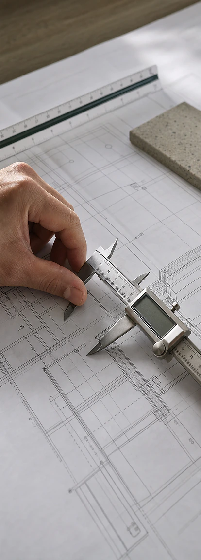 Đo kiểm kích thước trên bản vẽ bằng thước cặp